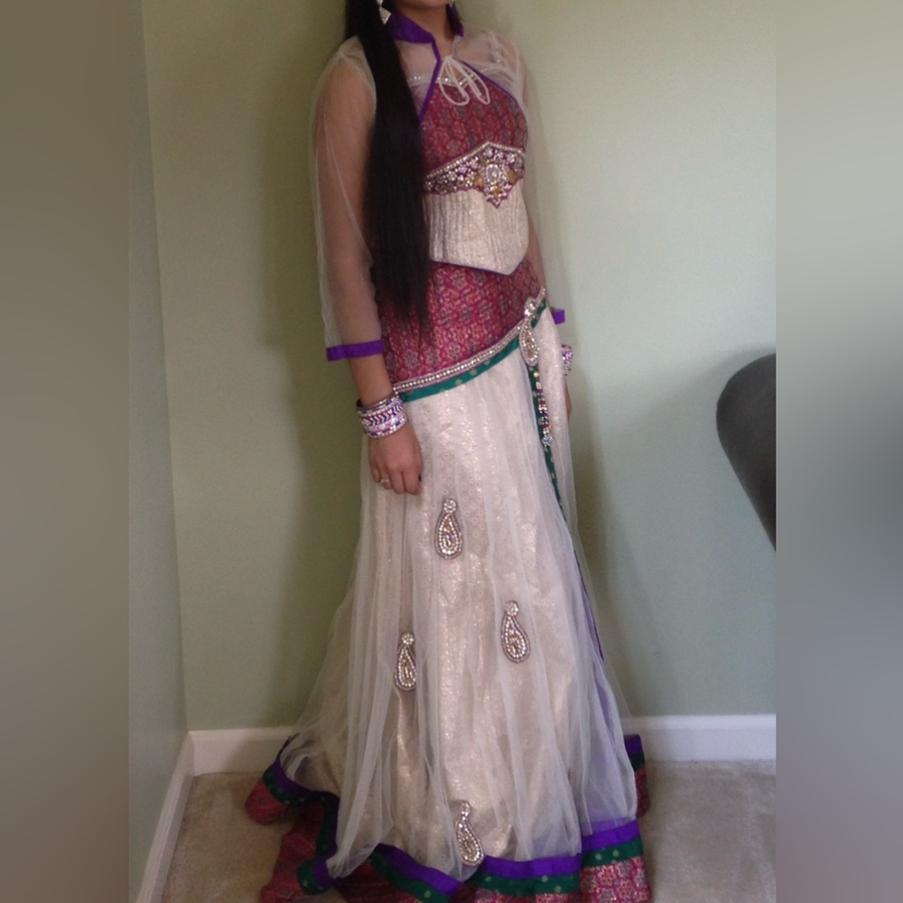 White Lehenga